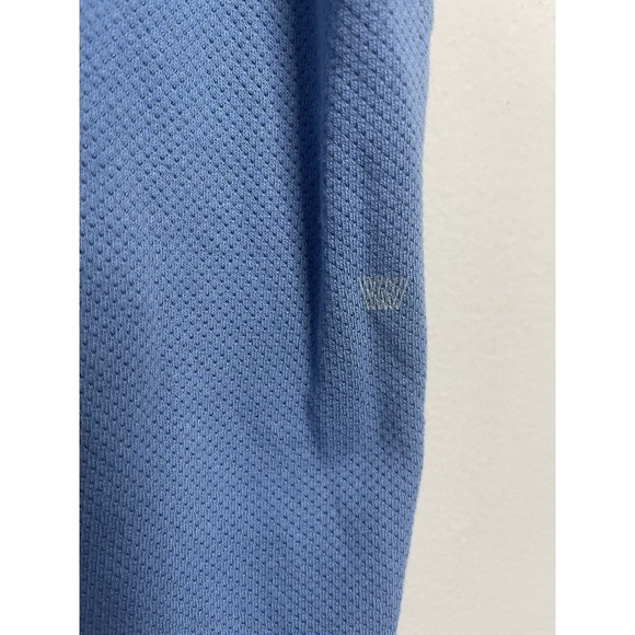 Mack Weldon Polo Shirt M Cotton Blend Short Sleeve Solid Blue Mens Breathable - Picture 5 of 7
